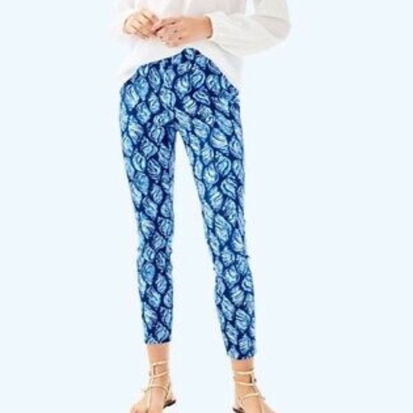 Lilly Pulitzer Pants - 🦚3xHP🦚 Lilly Pulitzer Keliani Stretch High Tide Navy Pant NWOT